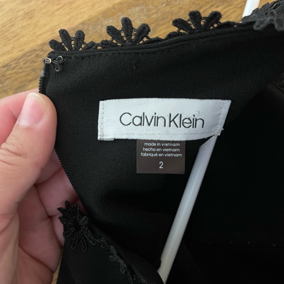 Calvin Klein Cocktail Dress with Floral Trim - Picture 3 of 5